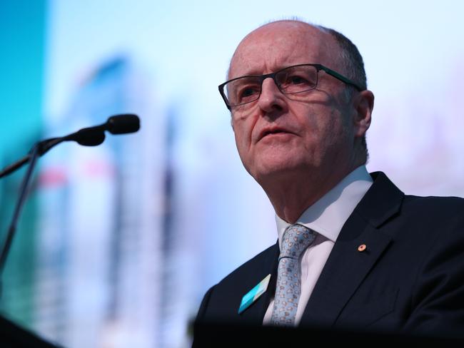 20/11/2019.  Lendlease AGM held at The  Four Seasons hotel in Sydney. Chairman Michael Ullmer during the opening of meeting. Britta Campion / The Australian