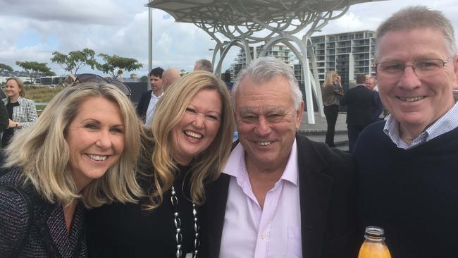 Jennifer Swaine, Jeanette Allom-Hill, Cr John Connolly and Jerry O'Reilly at the start of work on Foundation Place in the new Maroochydore City Centre.