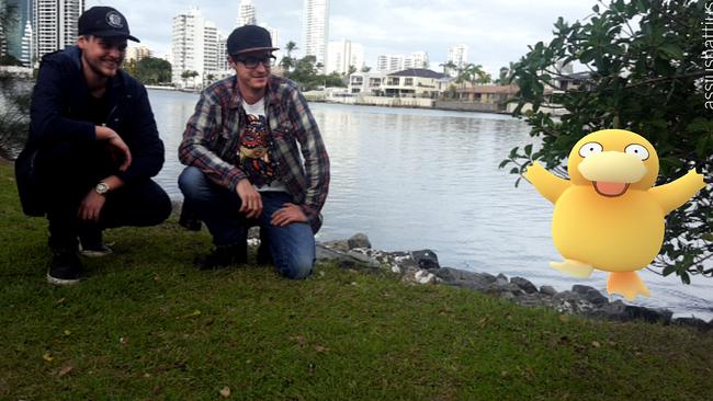 Pokemon Go allows you to capture Pokemon in a real world environment and is taking the region by storm. Players James Schukin of Upper Coomera and Ryan Korondy of Bundall on the hunt at Evandale. Picture Glenn Hampson