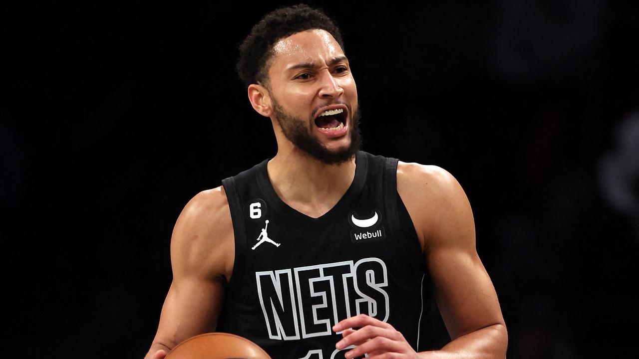 NEW YORK, NEW YORK - DECEMBER 09: Ben Simmons #10 of the Brooklyn Nets controls the ball during the game against the Atlanta Hawks at Barclays Center on December 09, 2022 in New York City. Jamie Squire/Getty Images/AFP (Photo by JAMIE SQUIRE / GETTY IMAGES NORTH AMERICA / Getty Images via AFP)
