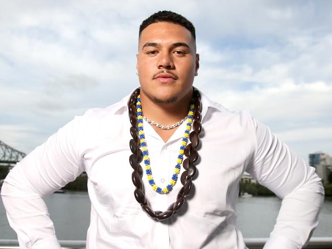 Jordan Spasojevic-Moko, 155kg Brisbane gridiron player who has been chased by a staggering 23 US Colleges, Friday's Riverside Bar, Brisbane City, Friday February 5th 2021 - Photo Steve Pohlner