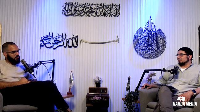 Hizb ut-Tahrir and Stand 4 Palestine activist Mohammed al-Wahwah, left, speaks with Wassim Doureihi in a November 2024 YouTube video.