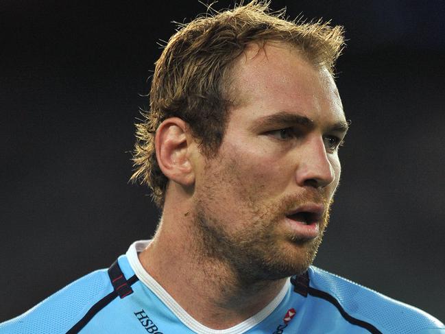 The Waratahs' Rocky Elsom takes to the field during their round 9 Super Rugby match against the Melbourne Rebels in Sydney on Saturday, April 21, 2012. Waratahs defeated the Rebels 30-21. (AAP Image/Paul Miller) NO ARCHIVING