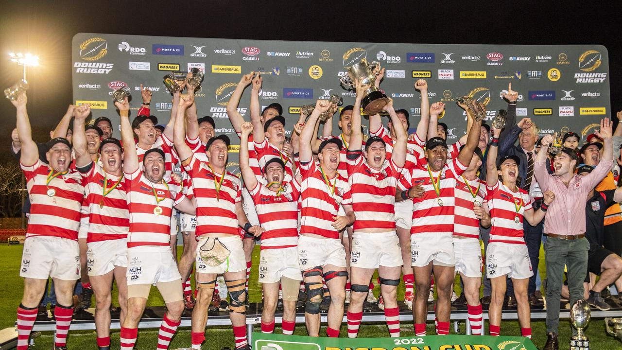 Rangers celebrate their win in the 2022 Risdon Cup grand final. Picture: Nev Madsen.