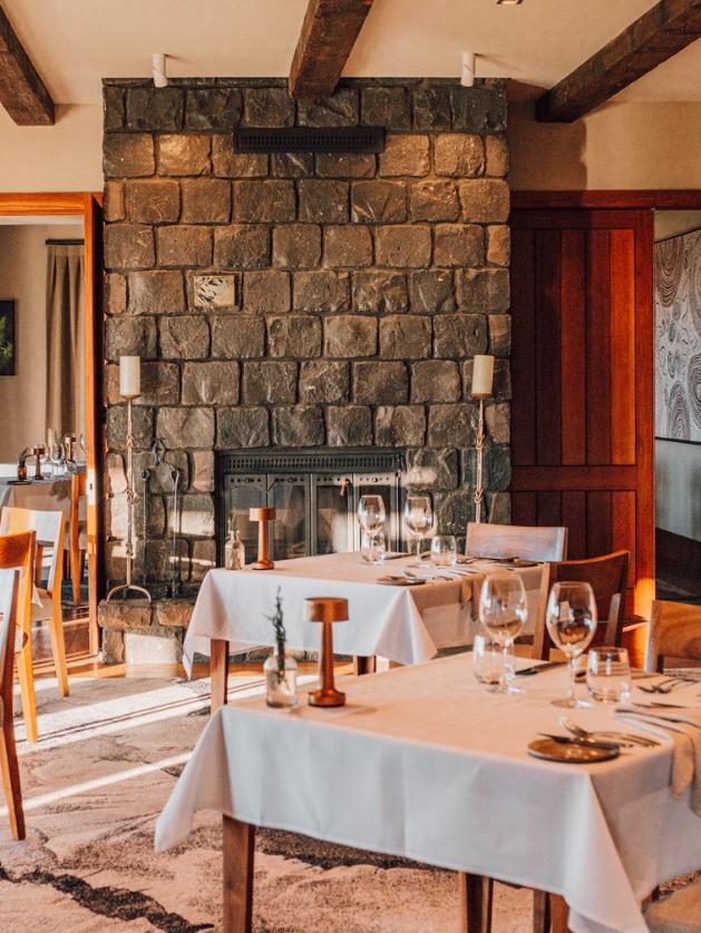 The dining room at Spicers Peak Lodge.