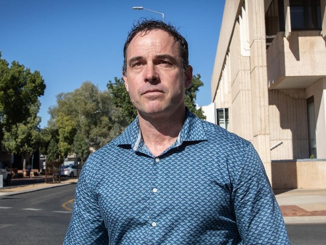 Gavin Morris, the principal of Alice Springs Indigenous school Yipirinya, outside Alice Springs local court on Tuesday, August 13. Picture: Liam Mendes / The Australian