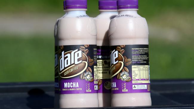 Zac Jones’s signature drink Dare ice coffee was given to mourners as they arrived at the funeral. PHOTO: Adam Head