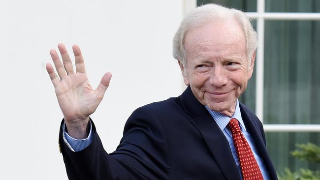 Joe Lieberman outside the West Wing of the White House in 2017. Picture: AFP