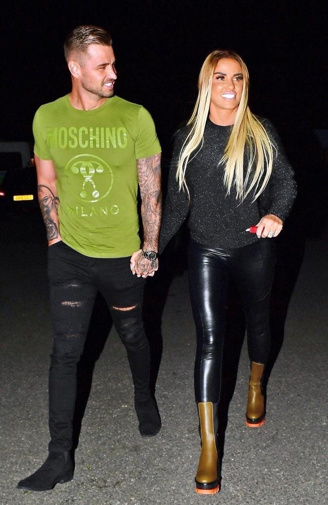 Katie Price and Carl Woods in Essex. Picture: Backgrid