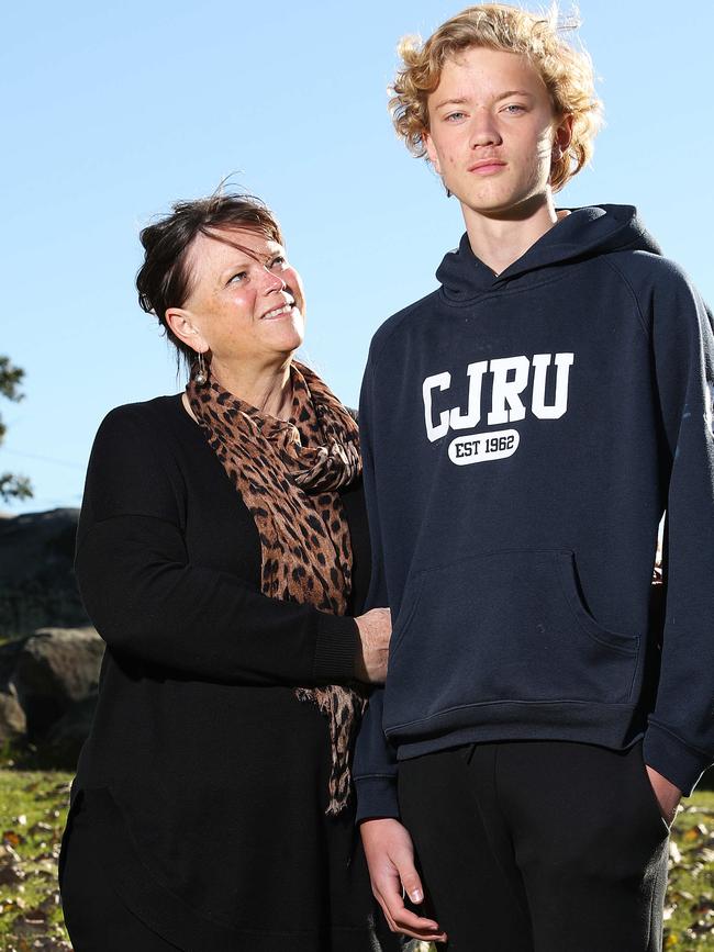 Leanne Bergan pictured with her son Jack. Picture: Tim Hunter.