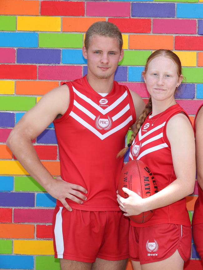 Palm Beach Currumbin’s Sam Longobardi with Tara Harrington.. Picture Glenn Hampson