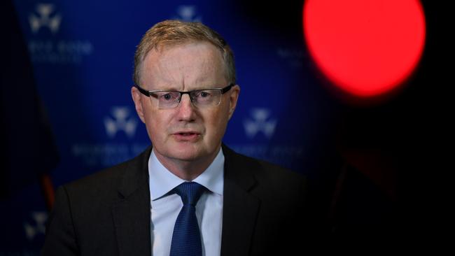 Governor of the Reserve Bank of Australia Phillip Lowe speaks to the media on Tuesday. Picture: AAP