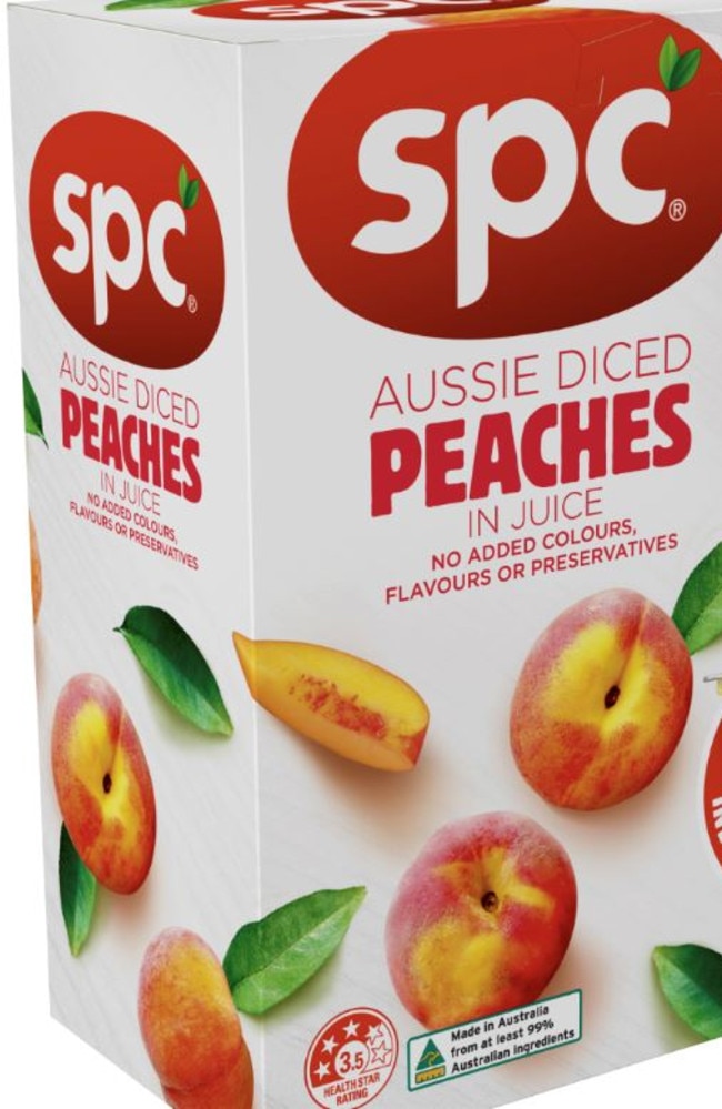 The new labelling on an SPC product that Aussies will see from July 1. Picture: Supplied