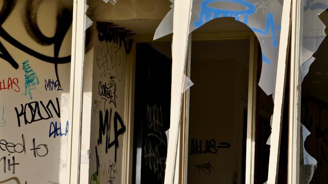 Smashed windows at Berkeley Living retirement village.