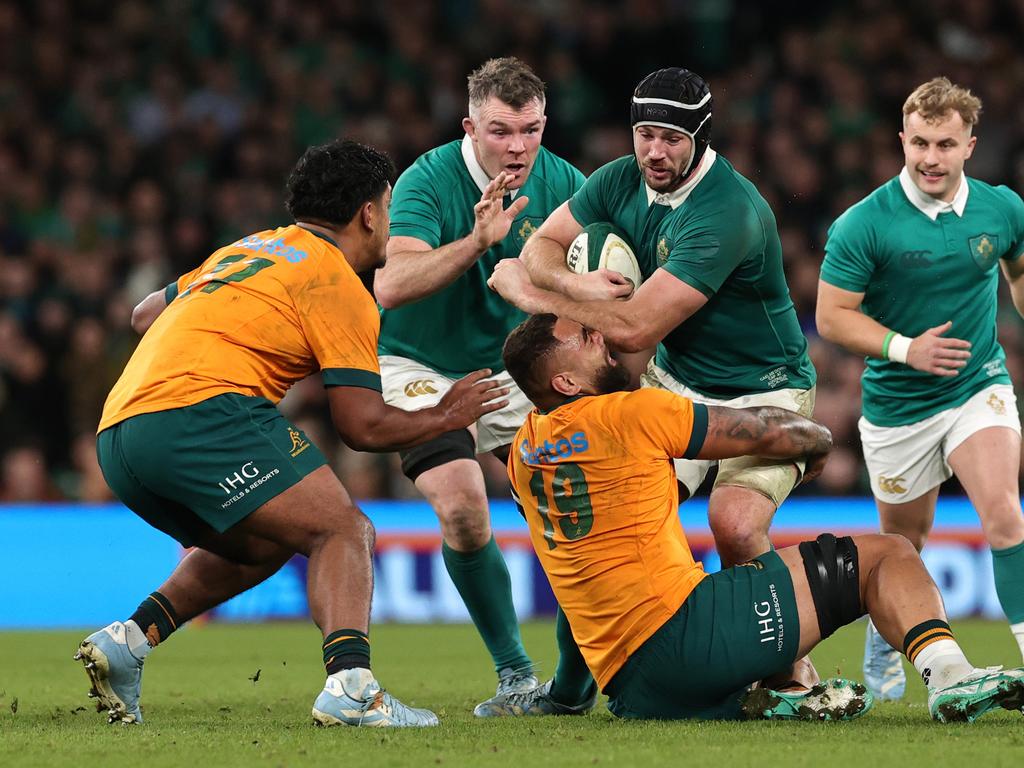 The Wallabies defended for their lives against Ireland. Picture: David Rogers/Getty Images