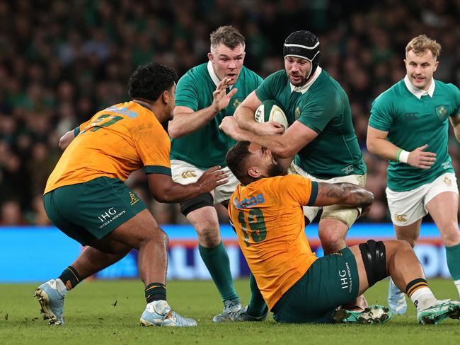 The Wallabies defended for their lives against Ireland. Picture: David Rogers/Getty Images