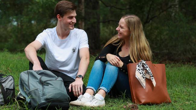 Caleb Paisley and Ella Thompson attend Macquarie University. Picture: Justin Lloyd