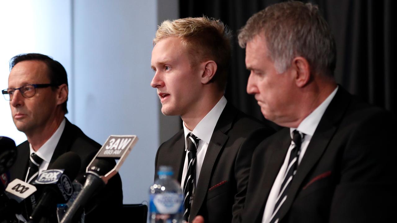 Collingwood’s Jaidyn Stephenson will be back in time for finals.