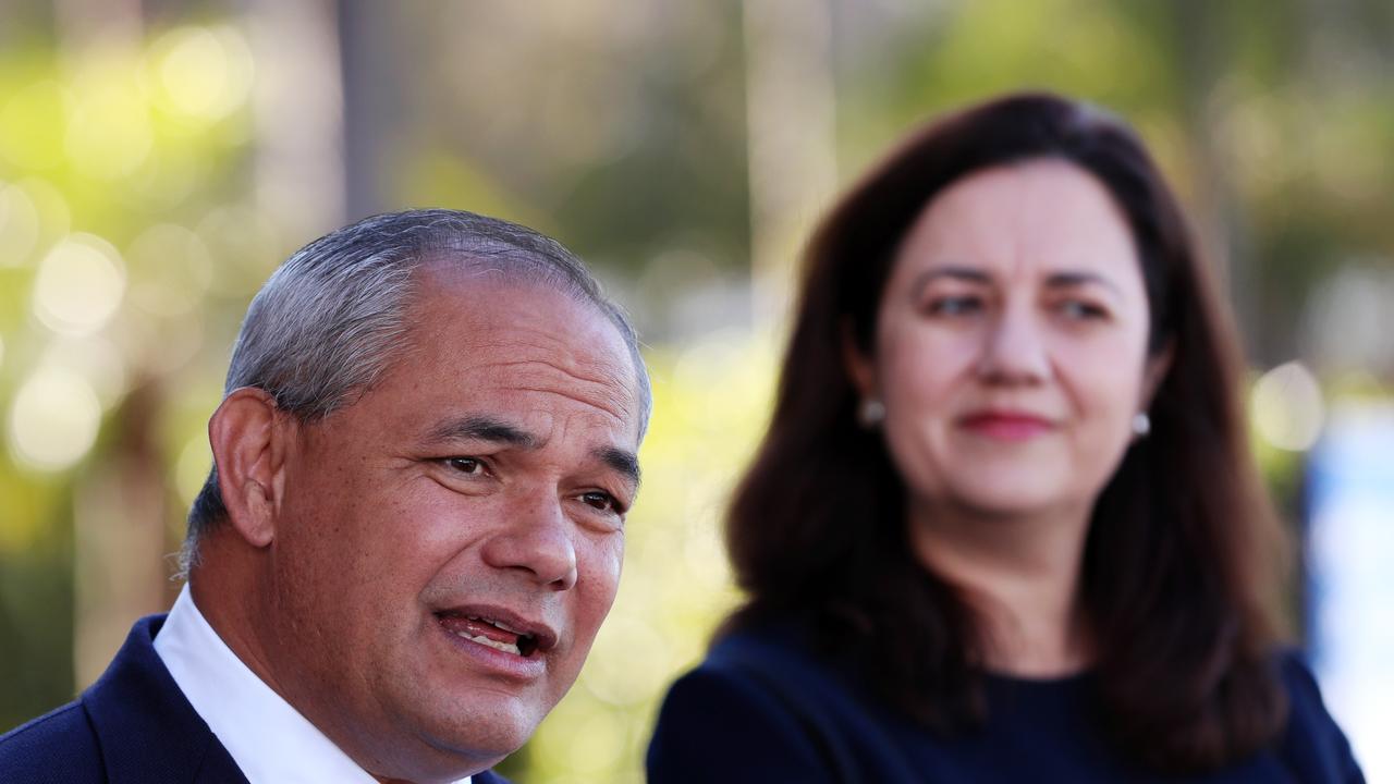 Gold Coast Mayor Tom Tate and Queensland Premier Annastacia Palaszczuk. Picture: NIGEL HALLETT