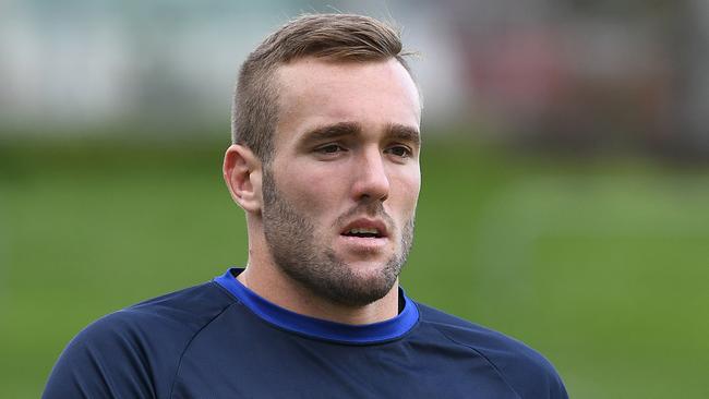 Izack Rodda during the Queensland Reds training session at Ballymore in Brisbane Monday, April 23, 2018. The Reds prepare to play South African team the Lions on Saturday. (AAP Image/Dave Hunt) NO ARCHIVING