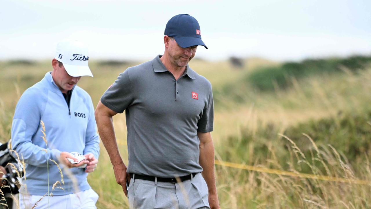 ‘On a prayer’: Scott sails back into contention as wet weather douses British Open leaders