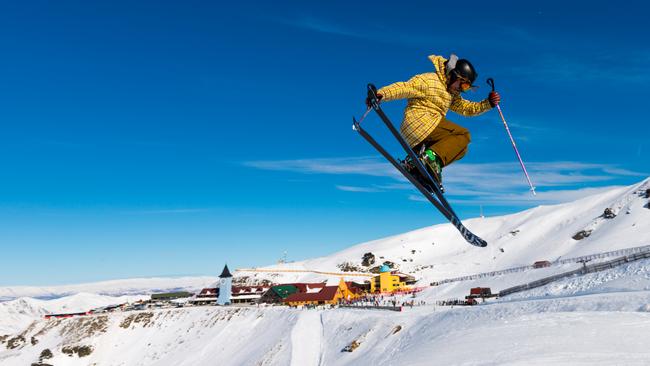 A skier at the Cardrona Mountain Ski Resort near Queenstown.