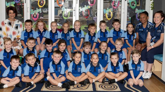 St John's Catholic Primary School Prep B Back row: Ryan, Sophie, Rylan, Isabella, Indiana, Reuben, Lucas, Isaac, Hayley Middle row: Deegan, Jasper, Ethan, Chloe, Aria, Paisley, Sophie Z Front row: Memphis, Byron, Blair, Georgia, Indy, Charlotte, Damon Teacher: Mrs Gayle Frank, Teacher Assistants: Mrs Carmel Scriha and Mrs Rachelle Paton Picture: Michaela Harlow.