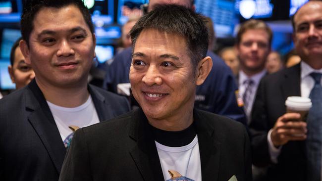 NEW YORK, NY - SEPTEMBER 19: Actor Jet Li attends Alibaba Group's initial price offering (IPO) at the New York Stock Exchange on September 19, 2014 in New York City. The New York Times reported yesterday that Alibaba had raised $21.8 Billion in their initial public offering so far. (Photo by Andrew Burton/Getty Images)