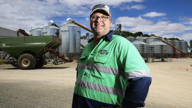 Farmer Mark Schilling on his Yorke Peninsula property. Picture: Sarah Reed