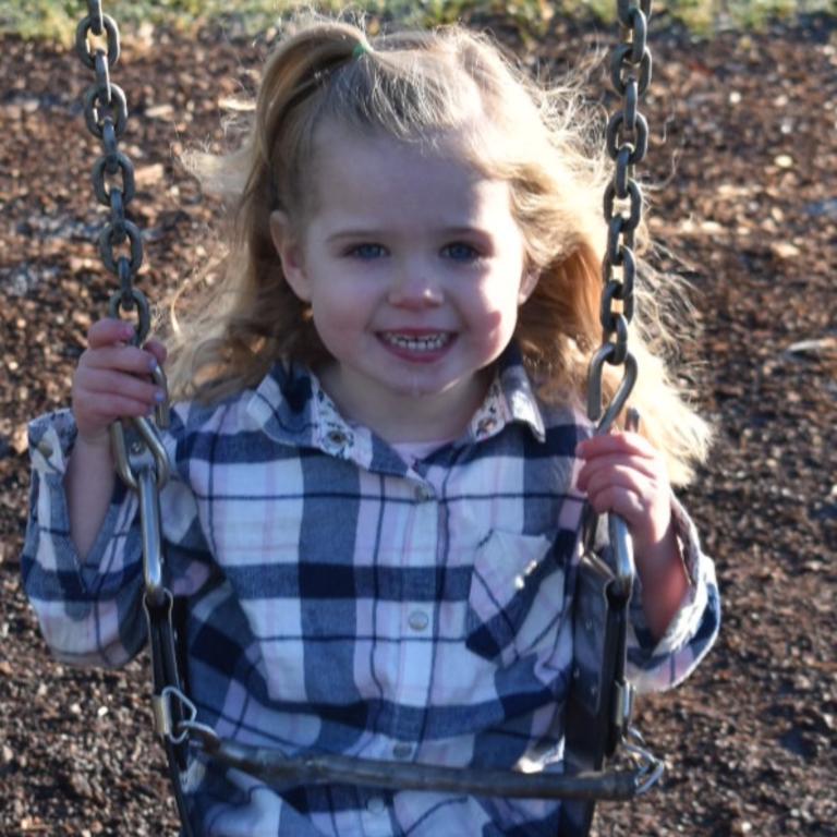 Mikylah Taylor enjoying a swing at the local park in Brighton Picture: Toni Lee Taylor