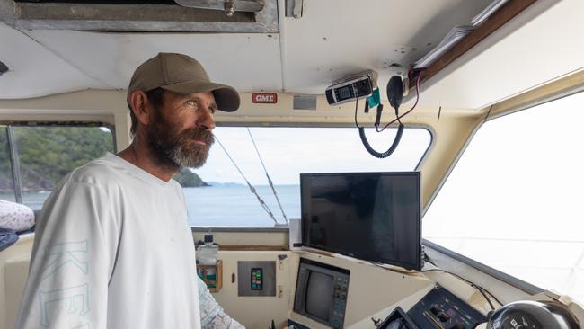 Chris Bolton at the helm of his commercial fishing vessel. Picture: Supplied