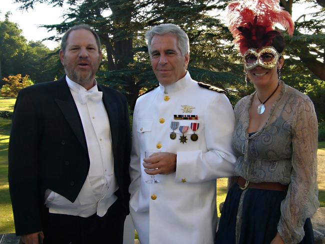 Harvey Weinstein, Jeffrey Epstein and Ghislaine Maxwell at Princess Beatrice's 18th birthday at Winsdor Castle. Picture: Supplied