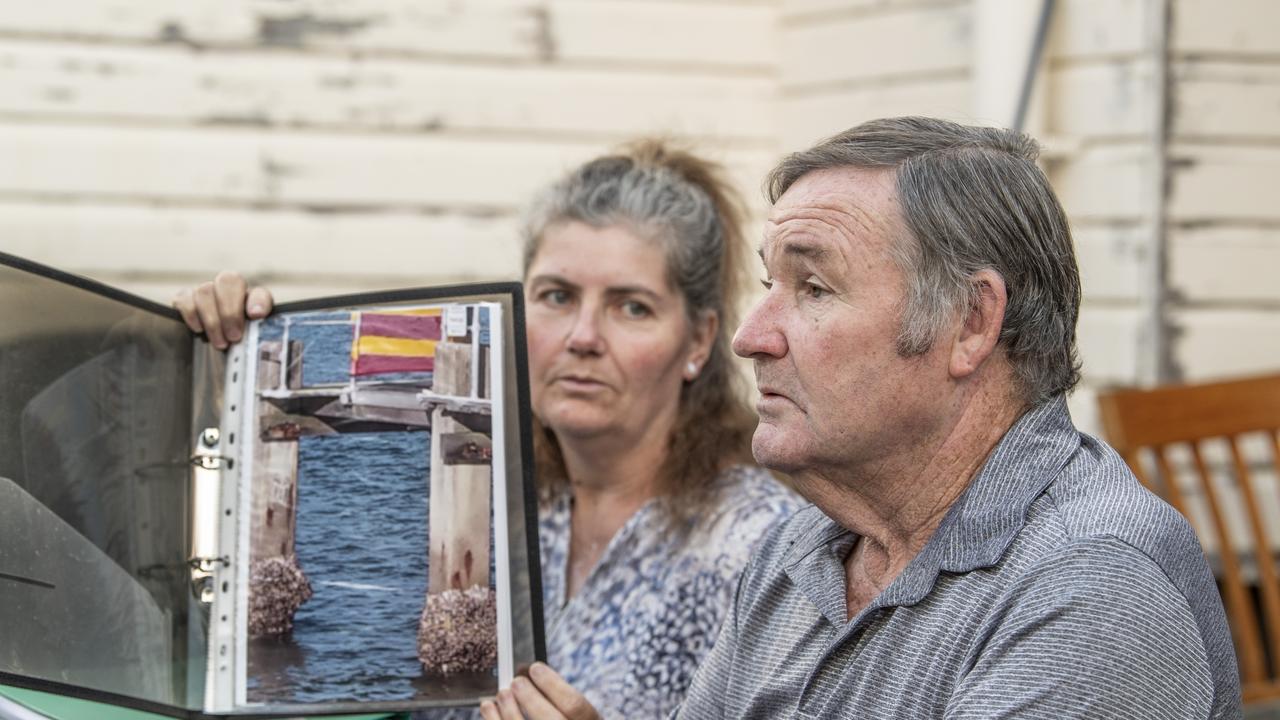 Noelene Casey and Ron Connolly. Ron Connolly was victim of a gangway collapse on a jetty in Tweed Heads. Thursday, April 29, 2021. Picture: Nev Madsen.