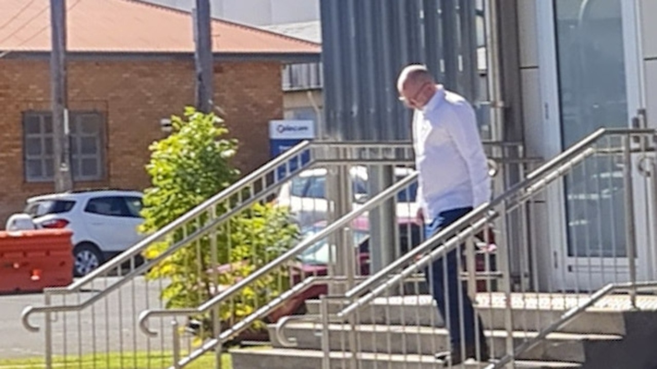 Shane Robert William O'Hara leaves Kingaroy Magistrates Court on June 9, 2022, after pleading guilty to assault occasioning bodily harm.