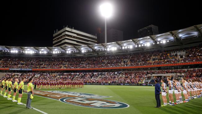 A crowd of 29,121 watched the Lions face Geelong in the preliminary final.