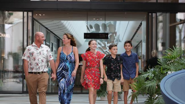 Window-shopping for a gift during busy Mother's Day are Krist Vella 38, Yasmina Alegre 30, Giselle Vella 12, Ace Vella 11 and Riley Harrison 13. Picture: Glenn Hampson