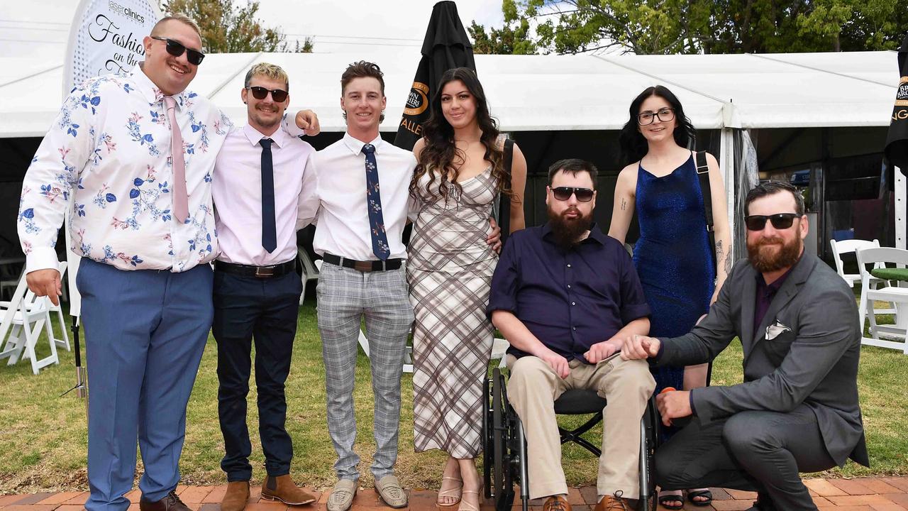 The Collins crew at Weetwood race day, Clifford Park. Picture: Patrick Woods.