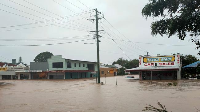 Flood waters reached metres high in Murwillumbah last year.