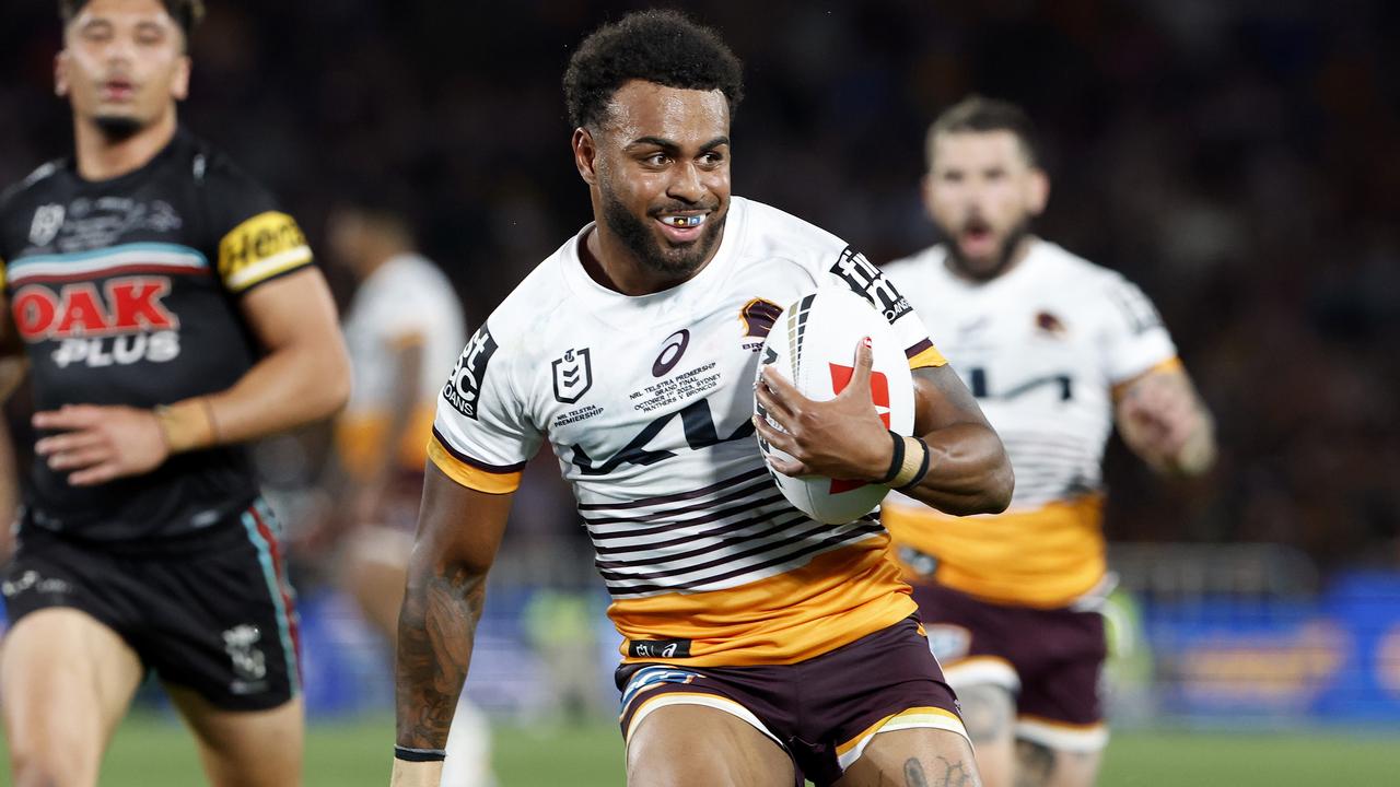 Ezra Mam in action during the 2023 NRL Grand Final between the Brisbane Broncos and the Penrith Panthers at Accor Stadium, Sydney Olympic Park. Pics Adam Head