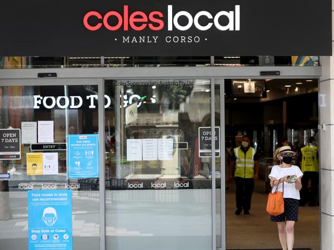 The Coles Local at Manly is popular with ferry and bus commuters, for its Grab &amp; Go food items. Picture: NCA NewsWire / Damian Shaw