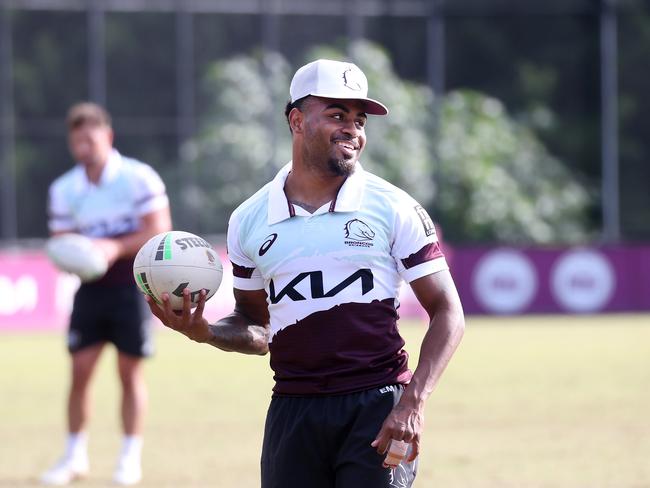 Ezra Mam, Brisbane Broncos training, Red Hill. Picture: Liam Kidston