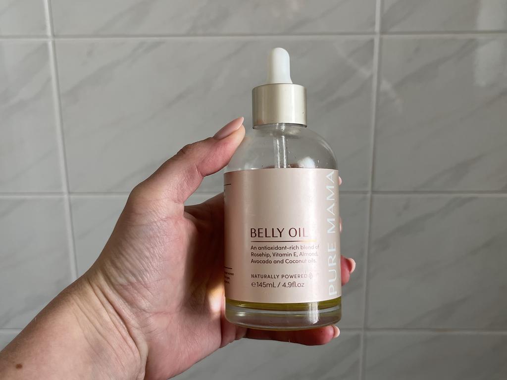 Pure Mama Belly Oil 150ml. Picture: Hannah Paine/news.com.au.