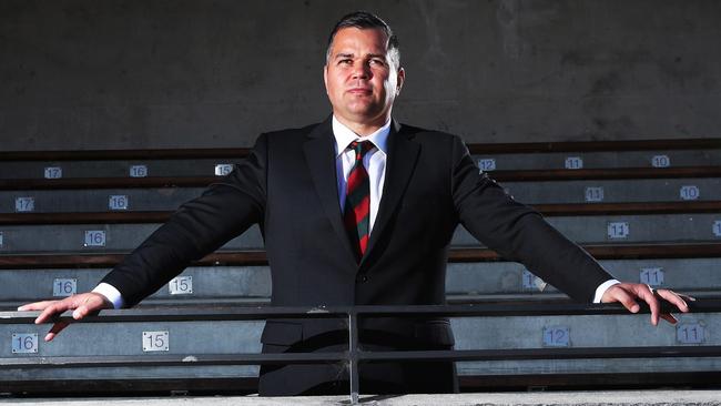 Anthony Seibold at Redfern Oval after being announced coach of South Sydney at the end of 2017. Picture: Phil Hillyard