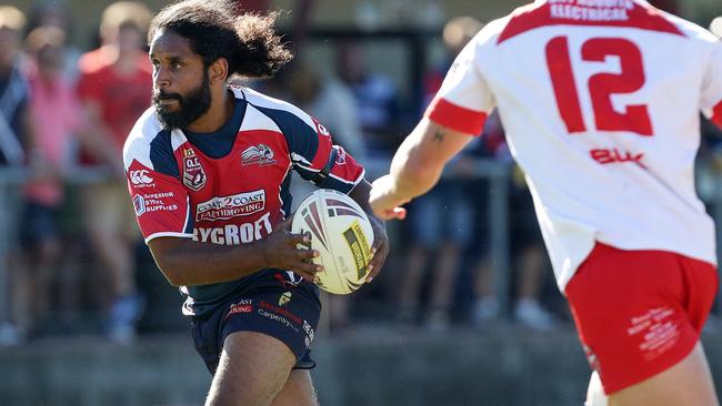 Preston Campbell making his comeback to rugby league for the Runaway Bay A-Grade side. Pics Adam Head