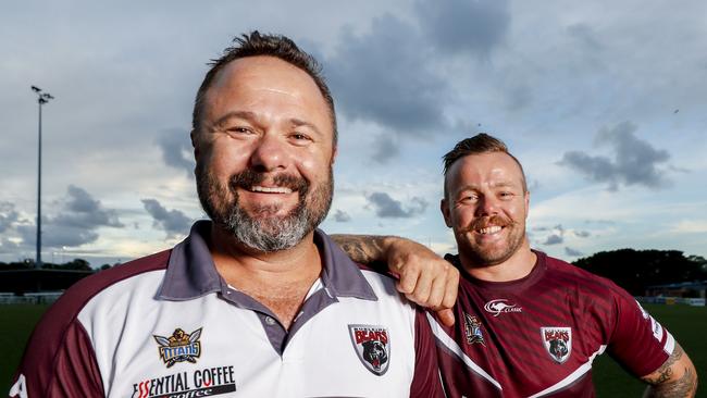 Bears coach Jimmy Lenihan with captain Luke Page. Picture: Tim Marsden