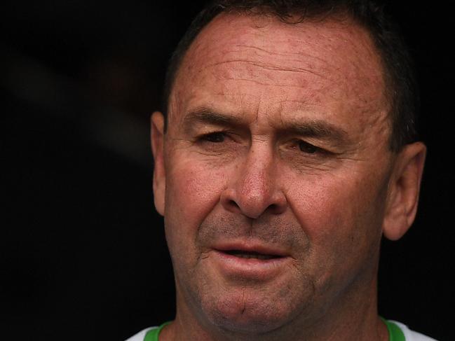 Raiders coach Ricky Stuart arrives to a training session at ANZ Stadium in Sydney, Saturday, October 5, 2019. The Raiders face the Roosters in the NRL Grand Final tomorrow. (AAP Image/Dan Himbrechts) NO ARCHIVING