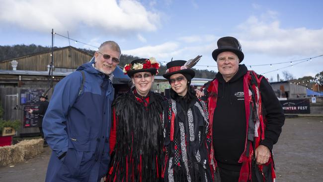 Ben de Reus, AJ Penrose, Marnie O'Bryan and Graeme Hamilton. Willie Smiths Mid-Winter Festival. Picture: Caroline Tan