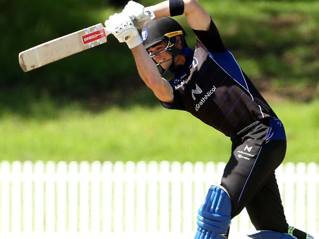 Fergus McKenna of Melbourne University batting during Premier Cricket: Northcote v Melbourne University on Saturday, February 22, 2020, in Northcote, Victoria, Australia. Picture: Hamish Blair