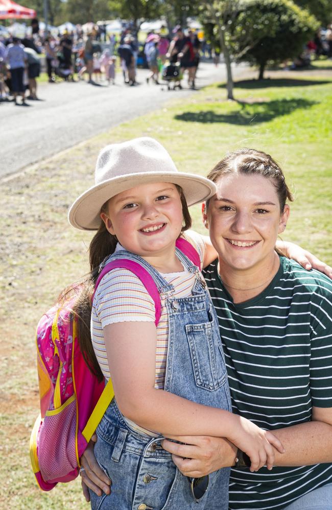 McKenzie Wade and mum Tamara Crook at the Toowoomba Royal Show, Friday, April 19, 2024. Picture: Kevin Farmer