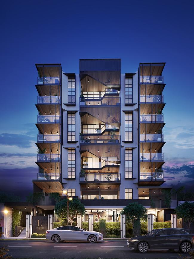 An artist's impression of the London Residences at 602/10 Bailey St, West End.